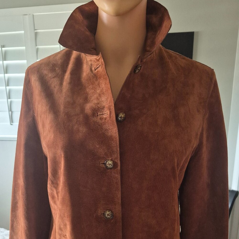 VALERIE SEPERATES- Suede Leather Jacket.  Rust color.  Size: Medium